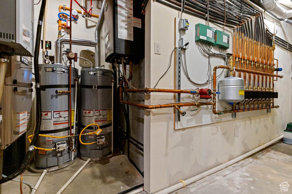 Utility room with water heater