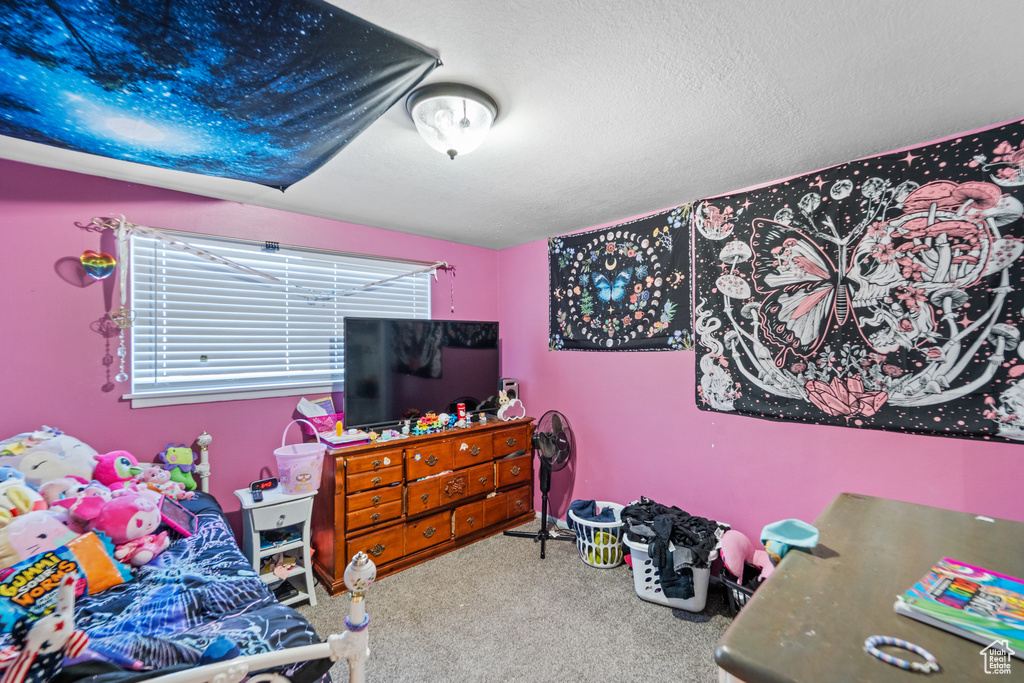 Bedroom with carpet floors