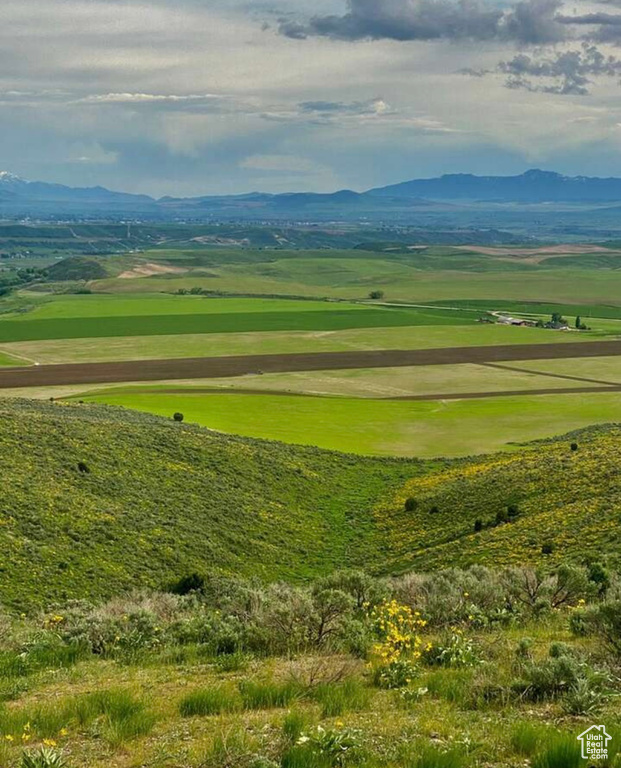 Mountain view with a golf course