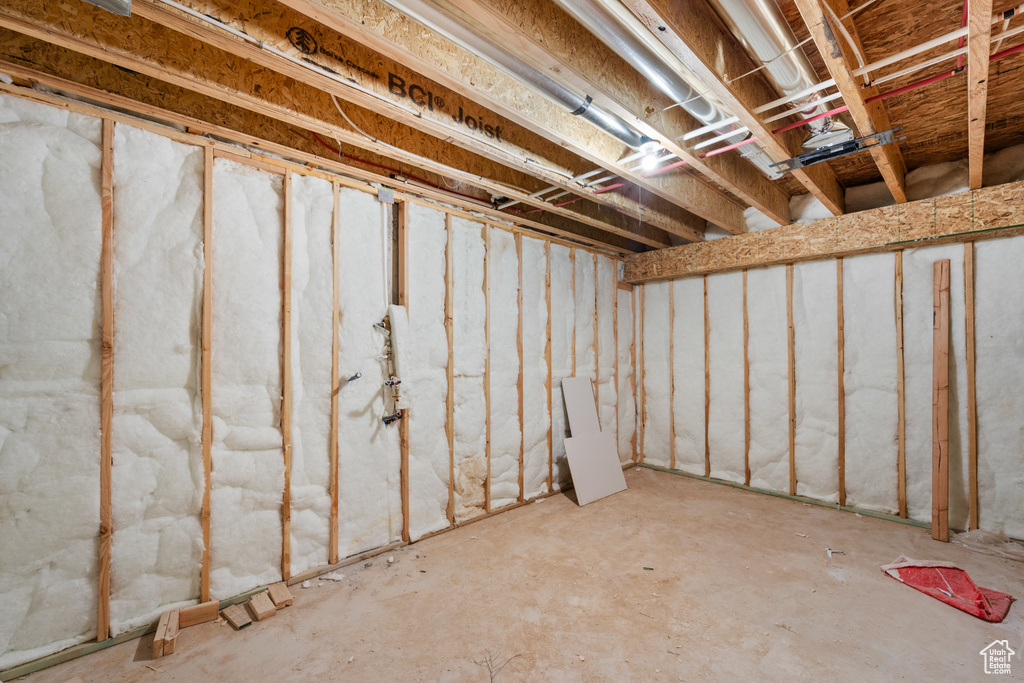 View of unfinished basement