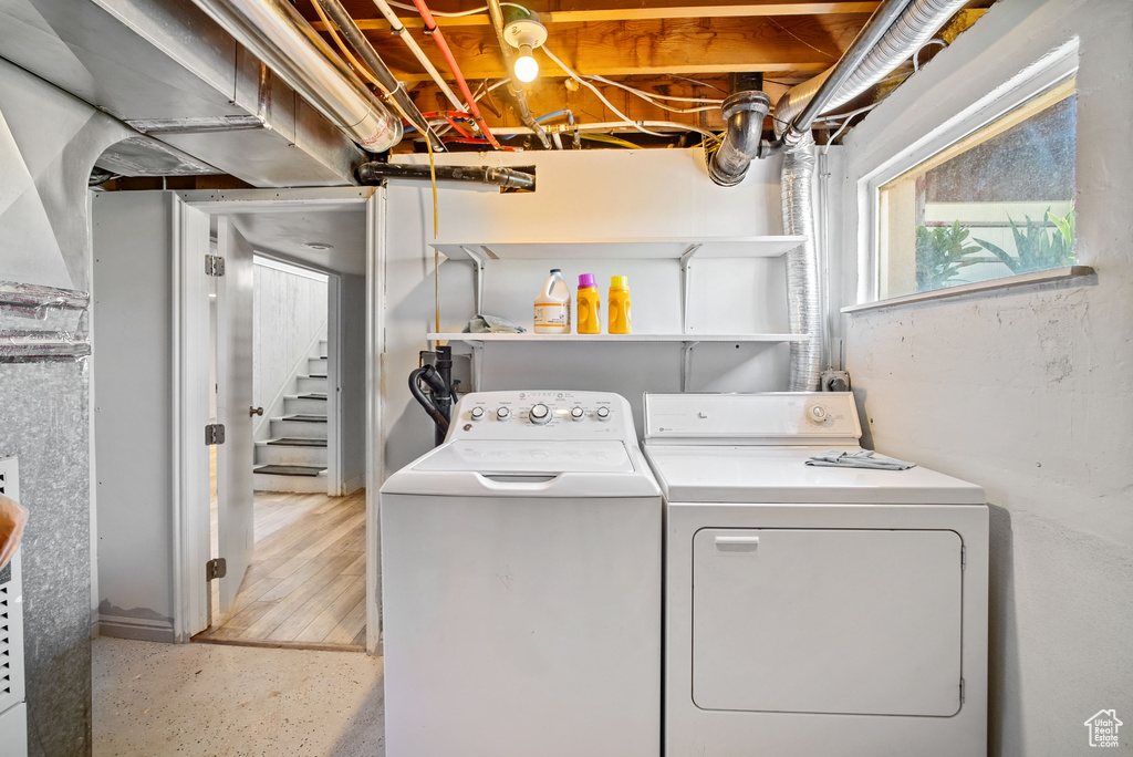 Laundry room with separate washer and dryer