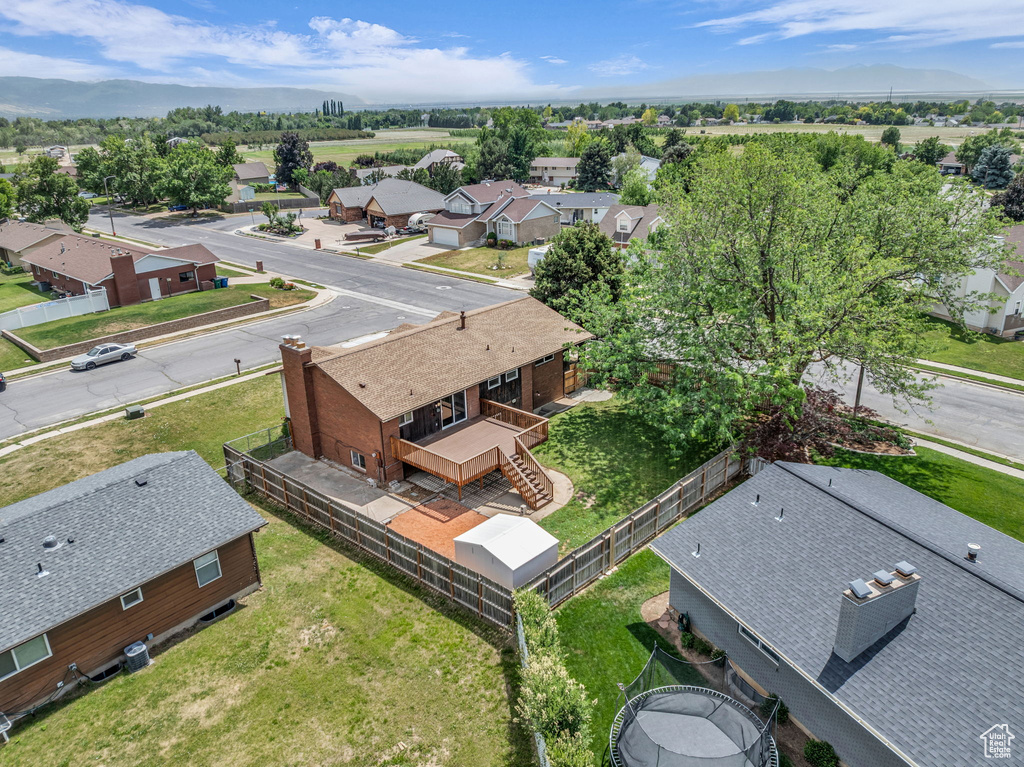 Aerial perspective of suburban area