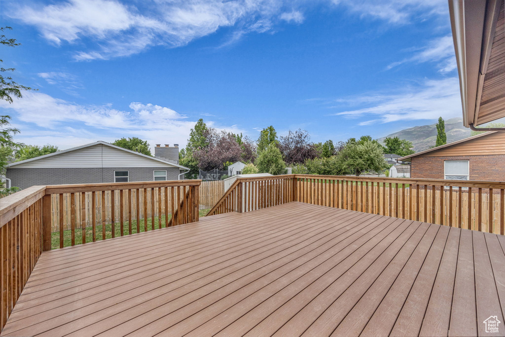 Deck with a mountain view