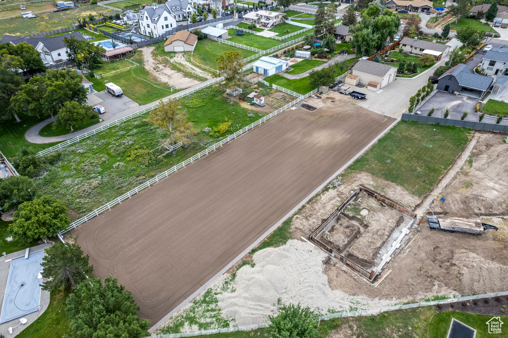 Aerial view of residential area