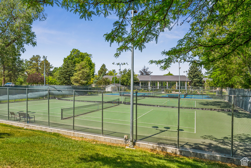 View of tennis court