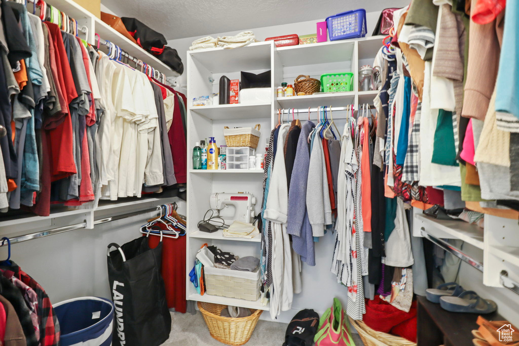 View of walk in closet
