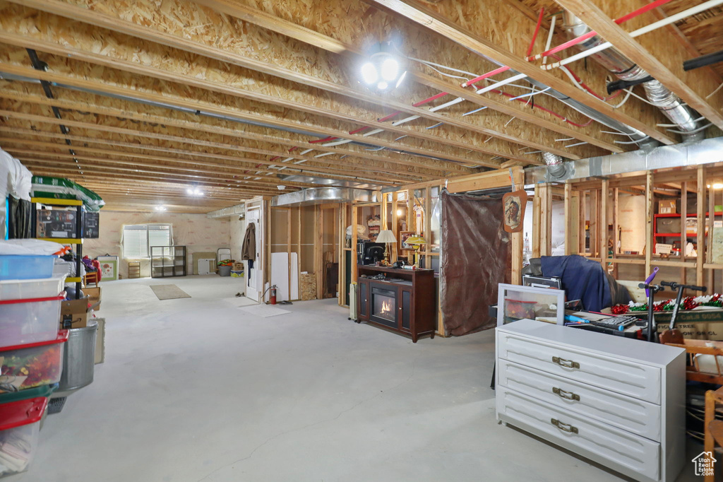 View of unfinished basement