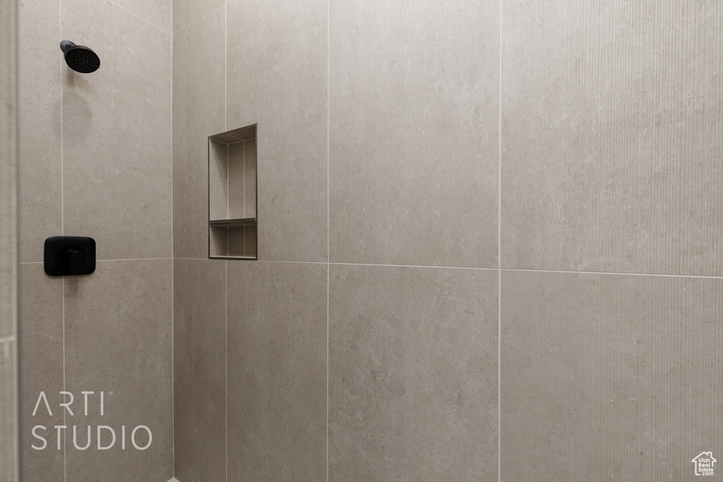 Bathroom view of a shower
