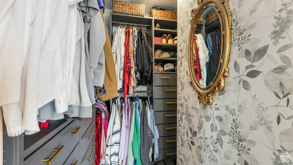 View of walk in closet