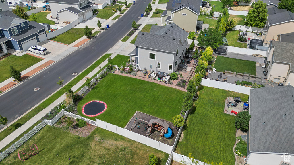 Aerial view of residential area