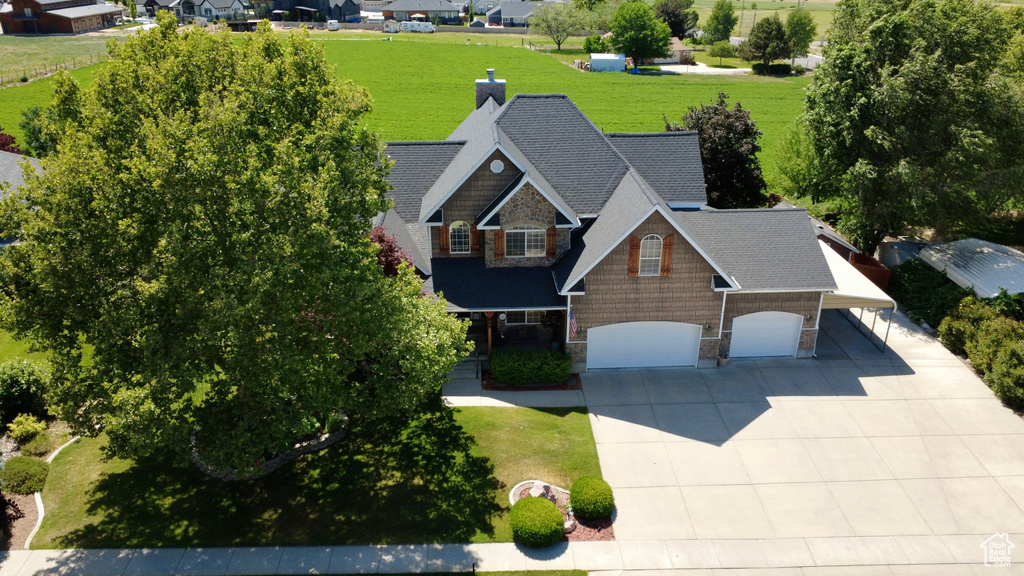 Aerial view of residential area
