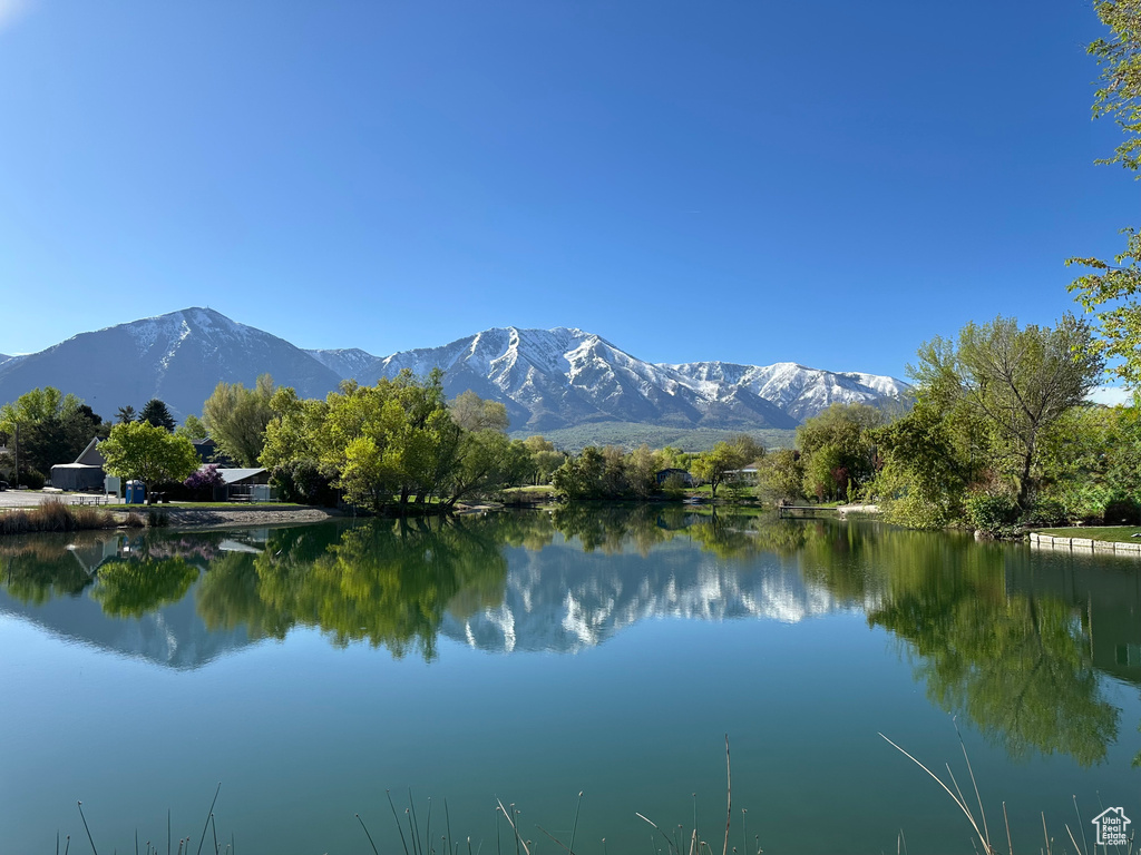 Water view featuring a mountainous background