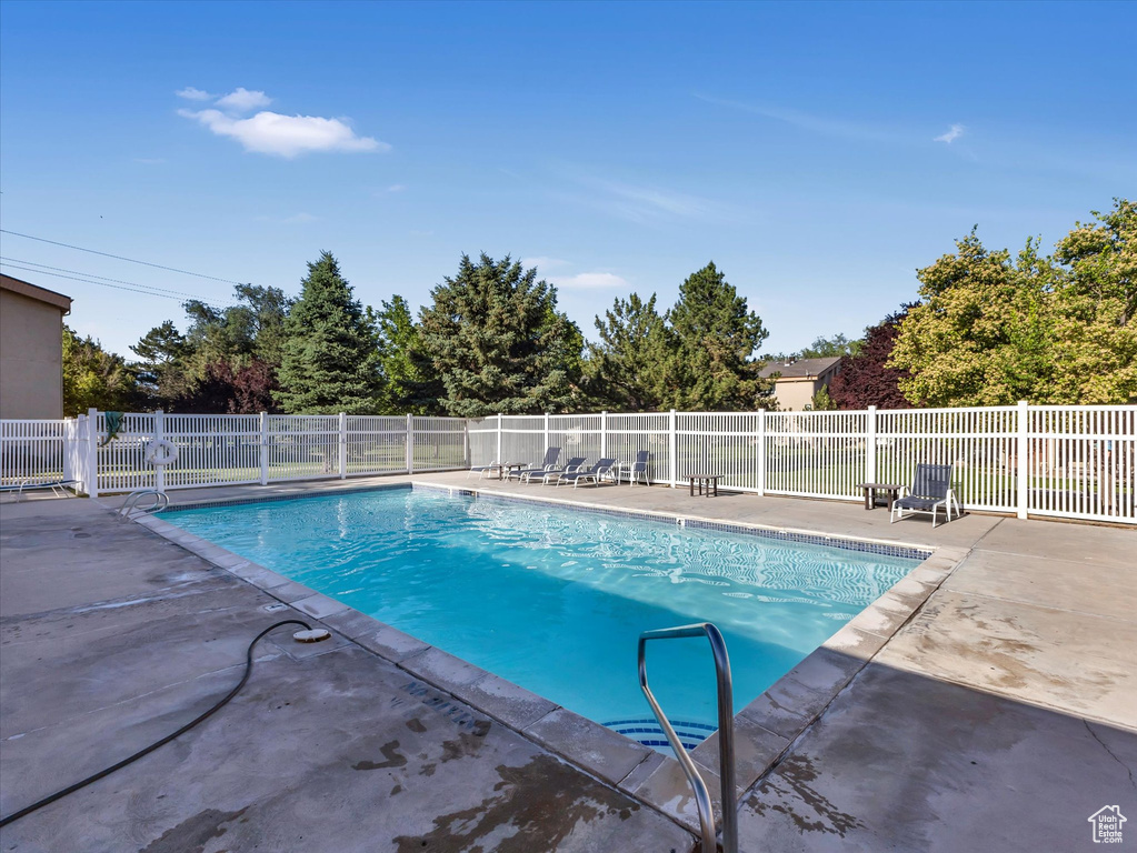 View of pool featuring a patio