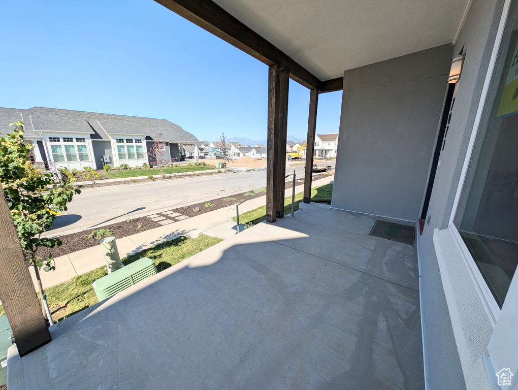 Balcony featuring a residential view