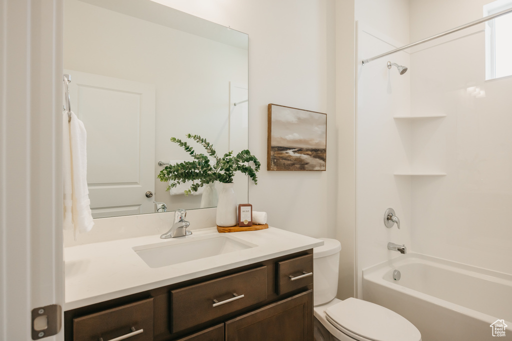 Full bath with vanity and  shower combination