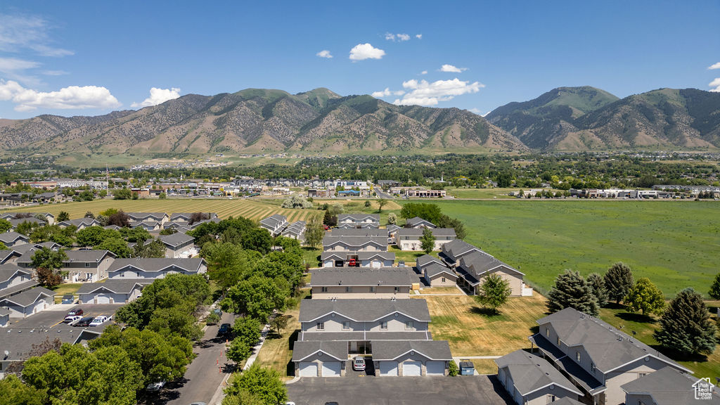 View of mountain backdrop with nearby suburban area