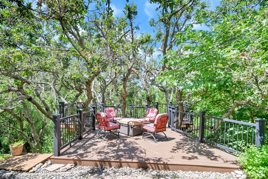 View of wooden deck