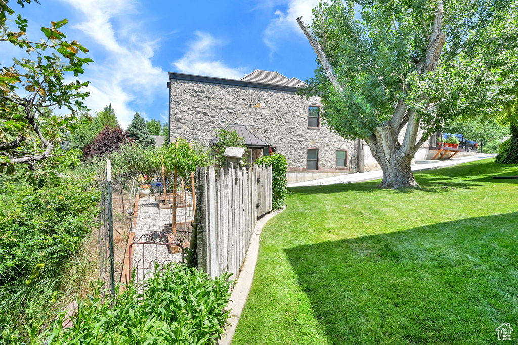 View of grassy yard