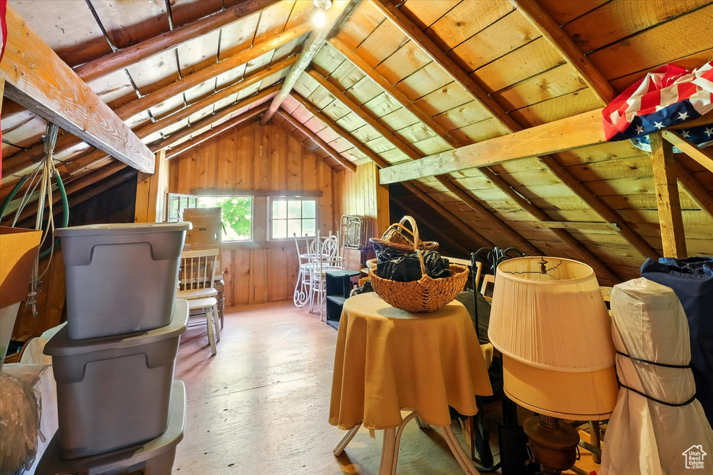 View of unfinished attic