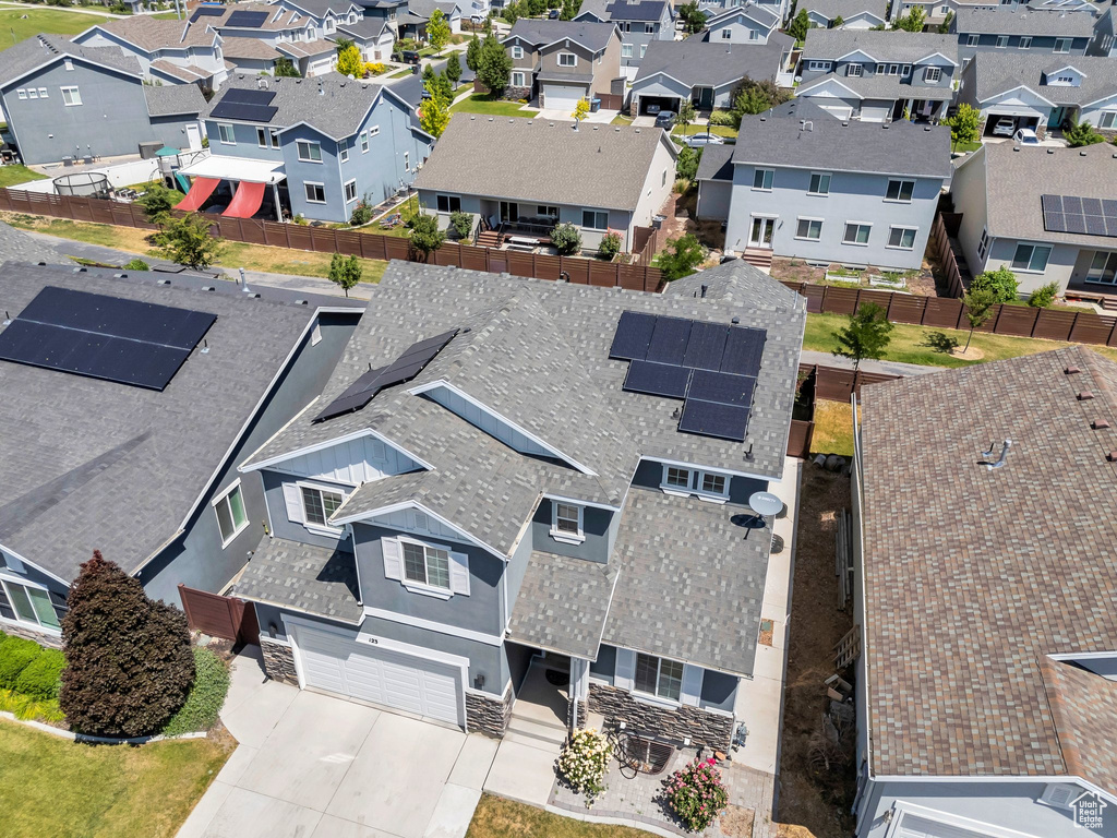 Aerial view of residential area