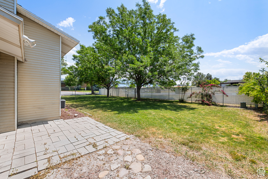 View of yard with a patio