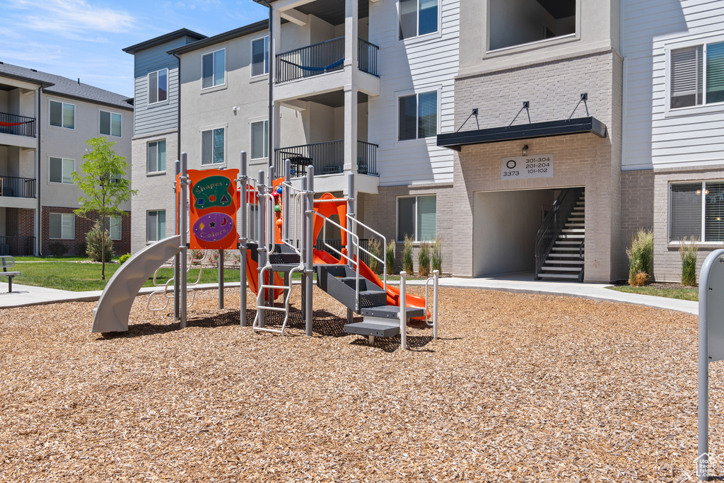 View of community jungle gym