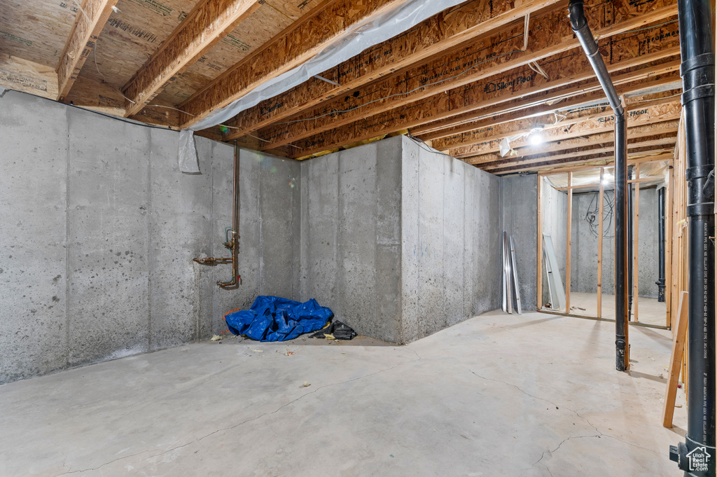View of unfinished basement