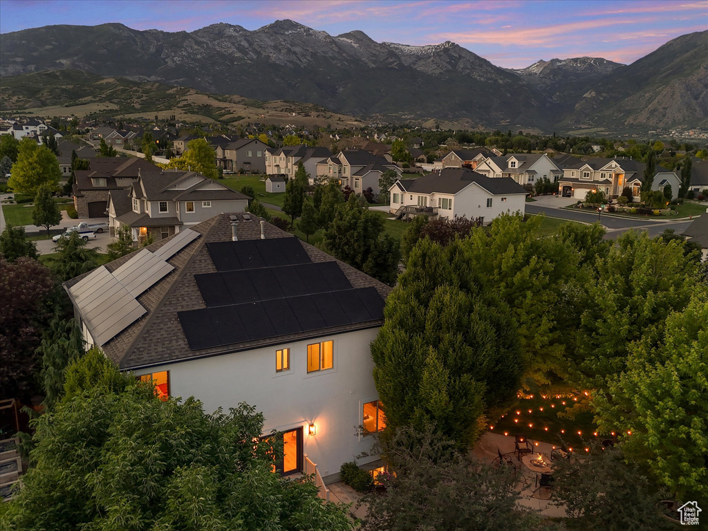 Mountain view featuring nearby suburban area