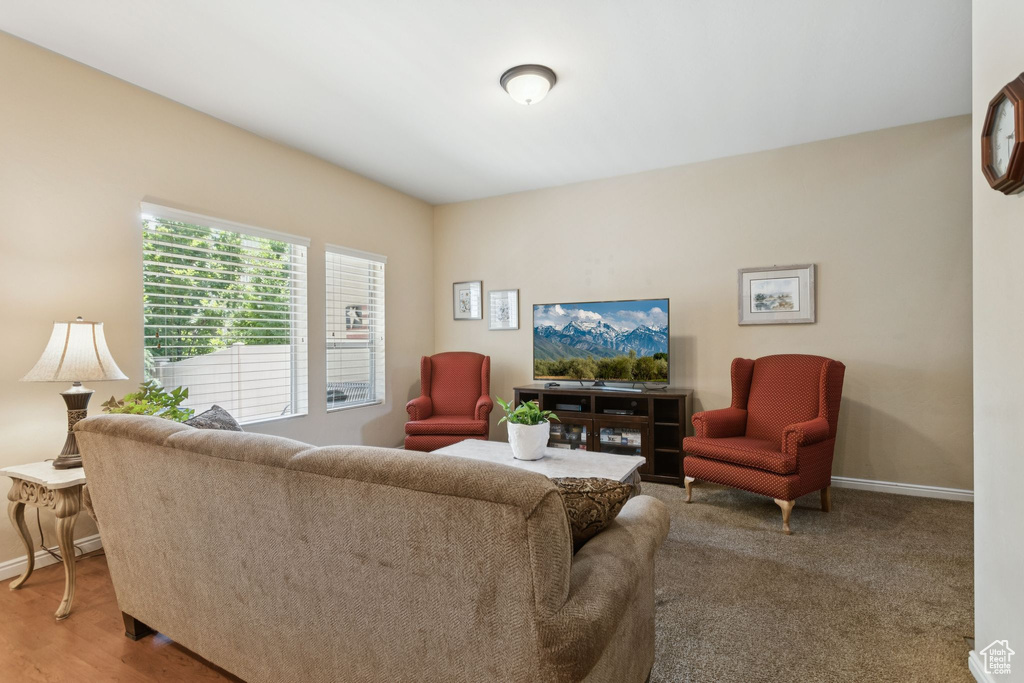 Living room featuring baseboards