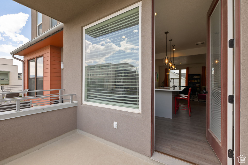Balcony with a sink