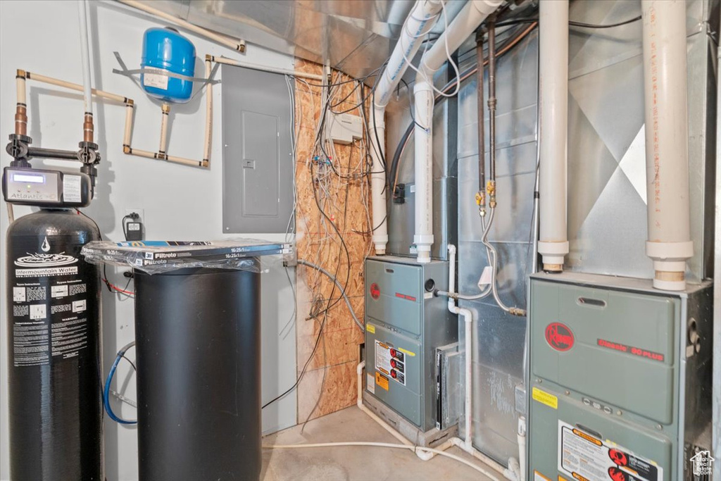 Utilities with electric panel and heating unit