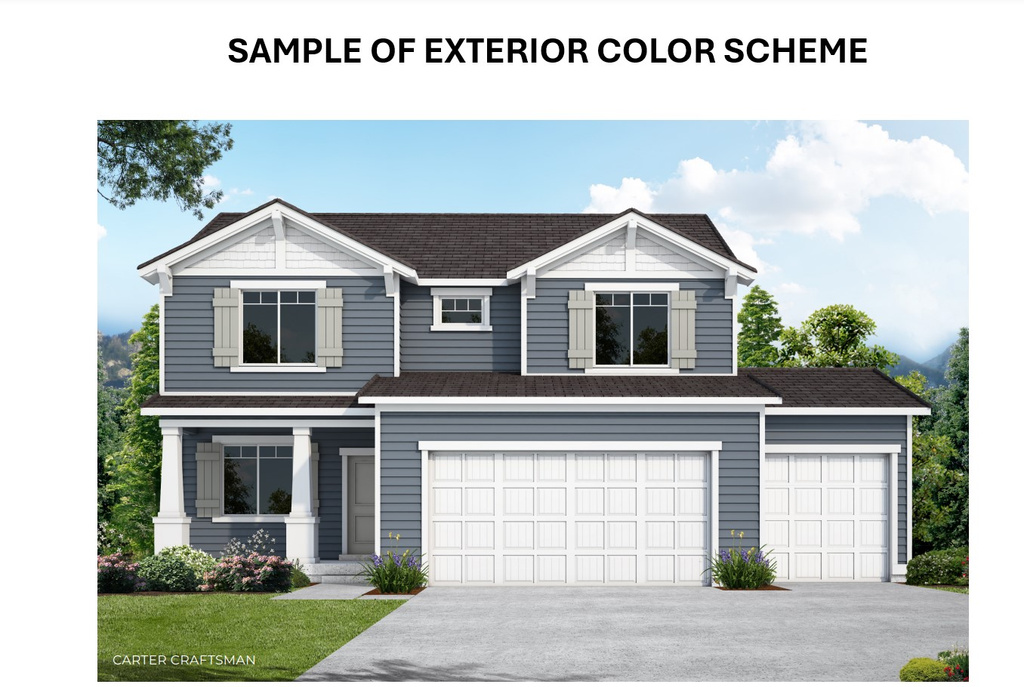 View of front of home with driveway, a garage, and roof with shingles