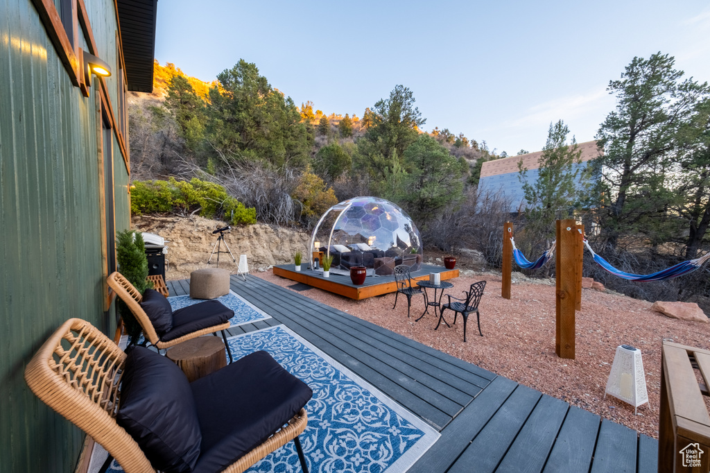 View of wooden deck