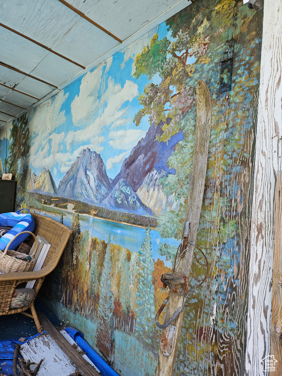 Detailed view of a mountain backdrop