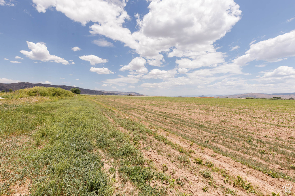 View of yard featuring a view of rural / pastoral area, a mountain view, and agricultural area
