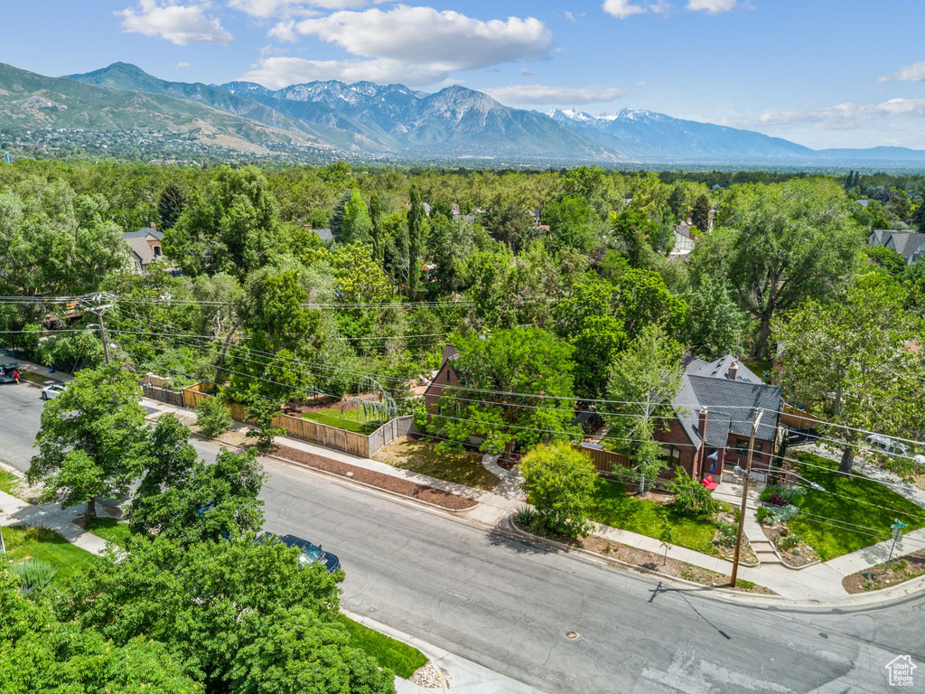 Mountain view featuring a forest