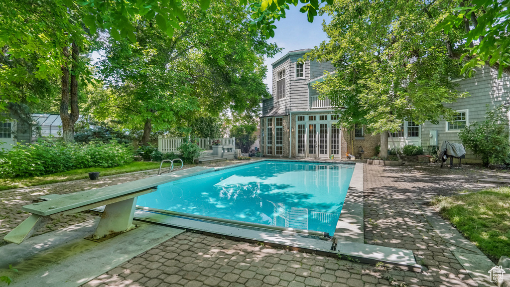 View of pool featuring a patio area