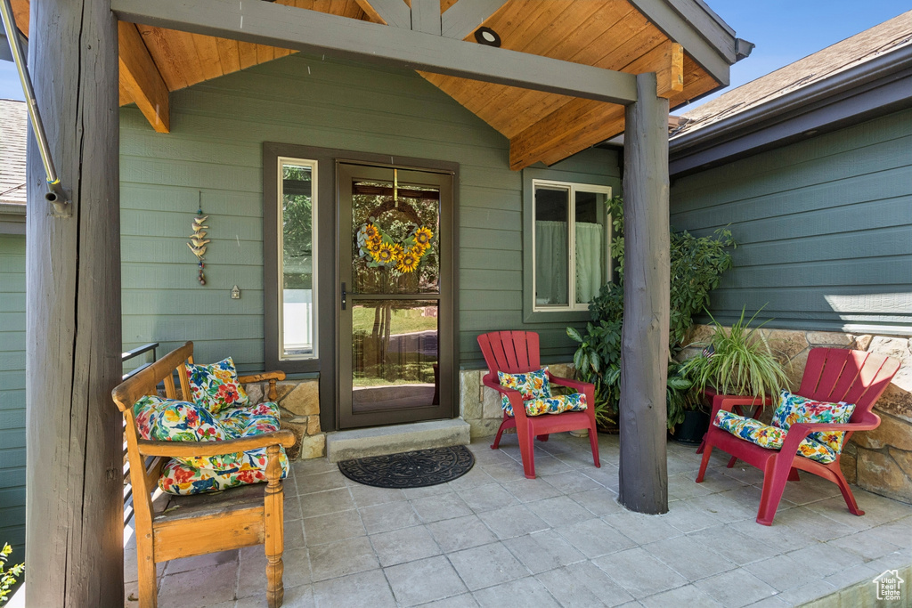 View of covered porch