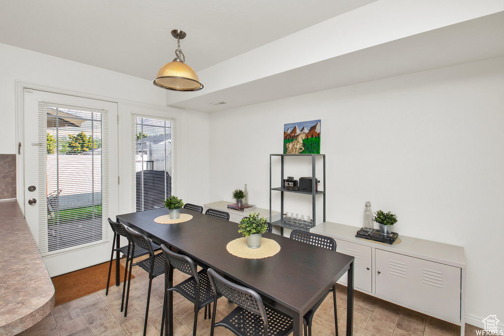 Dining space with baseboards