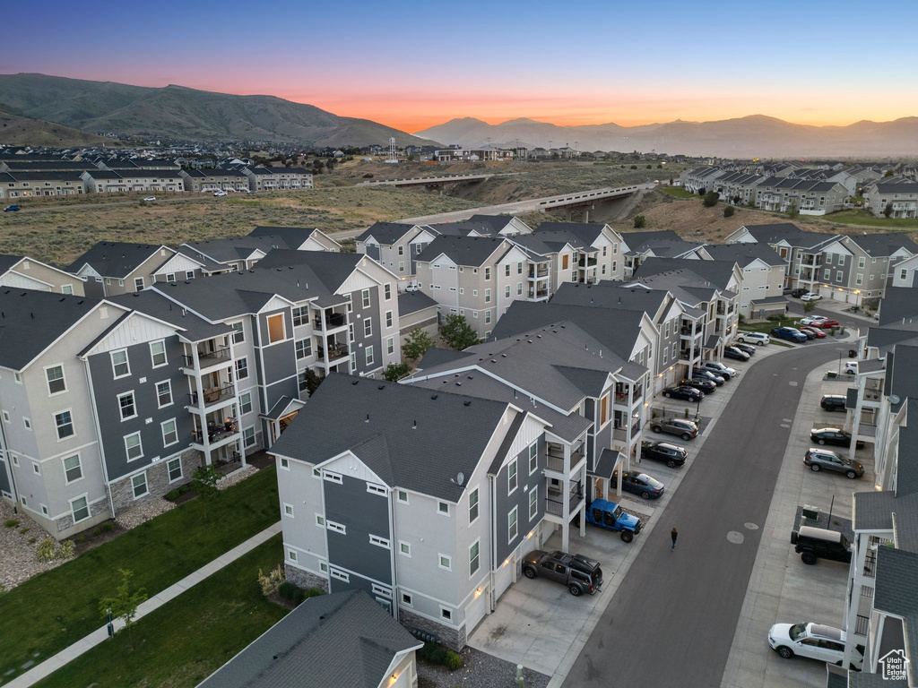 Bird's eye view of a mountain backdrop