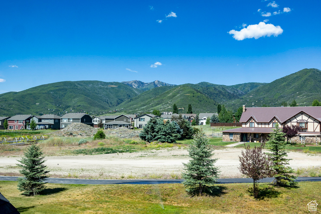 Mountain view with nearby suburban area