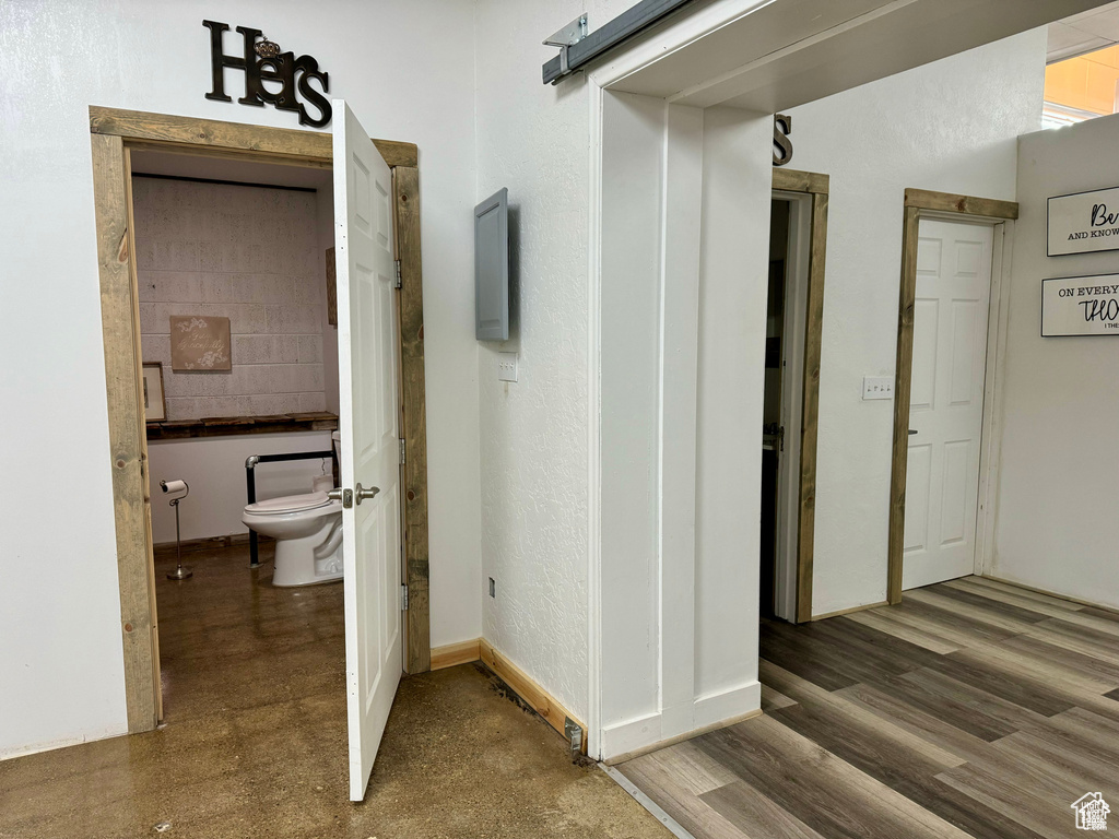 Hall with wood finished floors