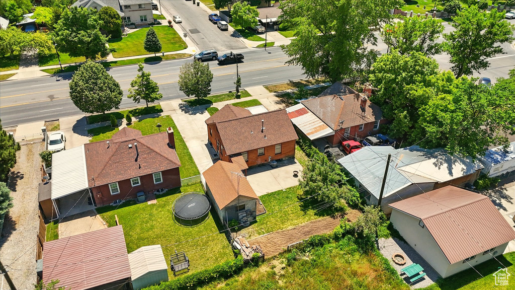 Aerial perspective of suburban area