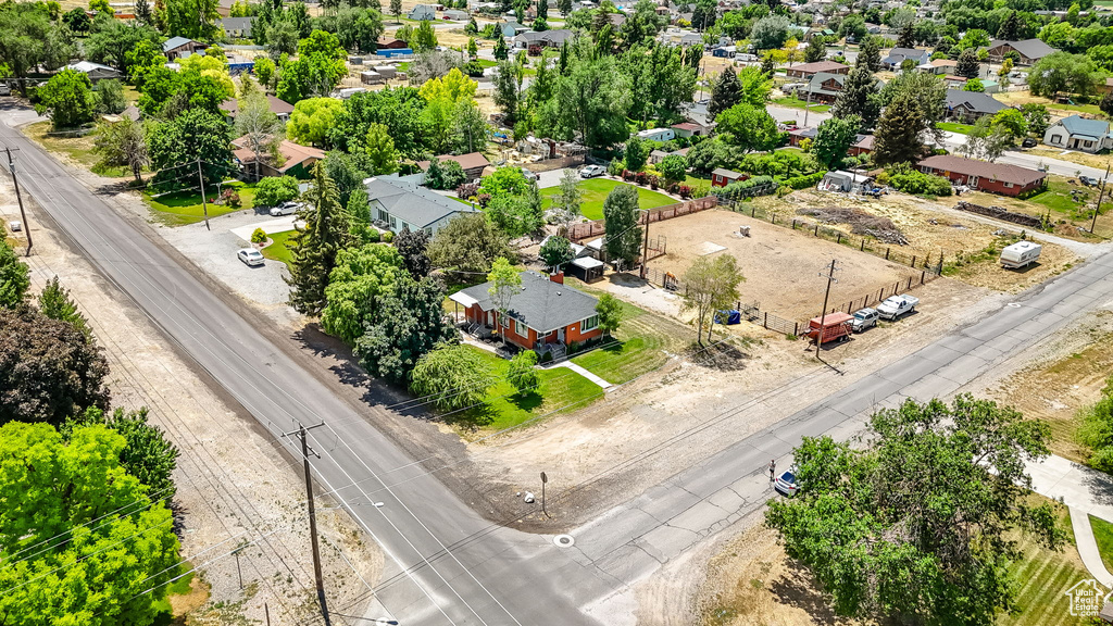 Aerial perspective of suburban area