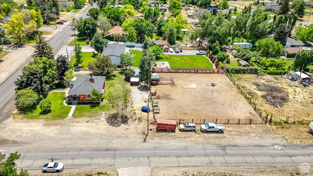 Aerial perspective of suburban area
