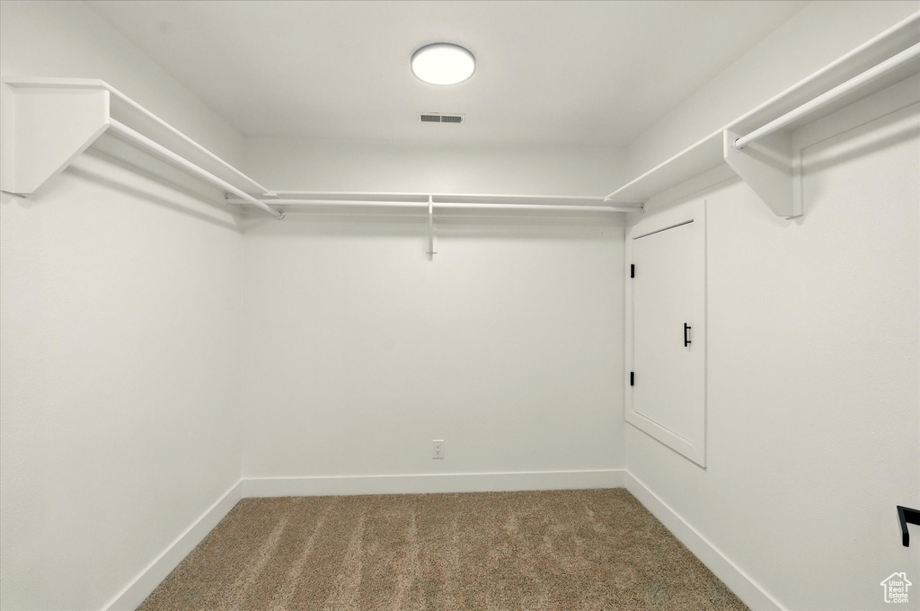 Walk in closet featuring carpet flooring