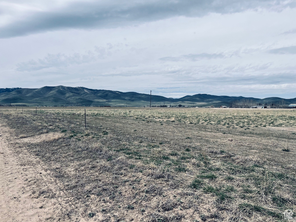 View of mountain background with rural landscape