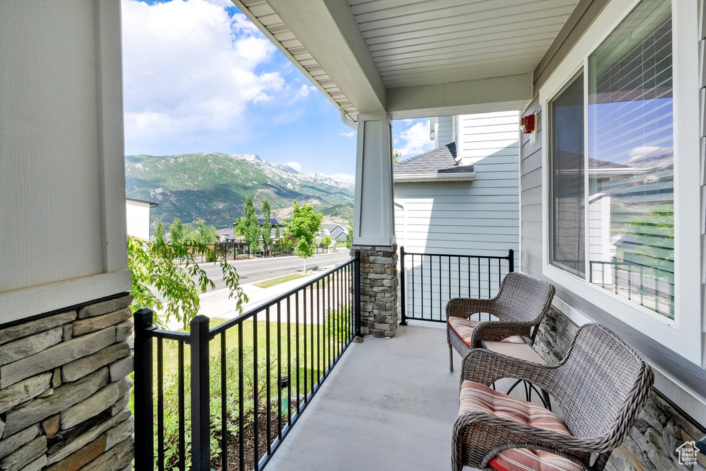 Porch with a mountain view