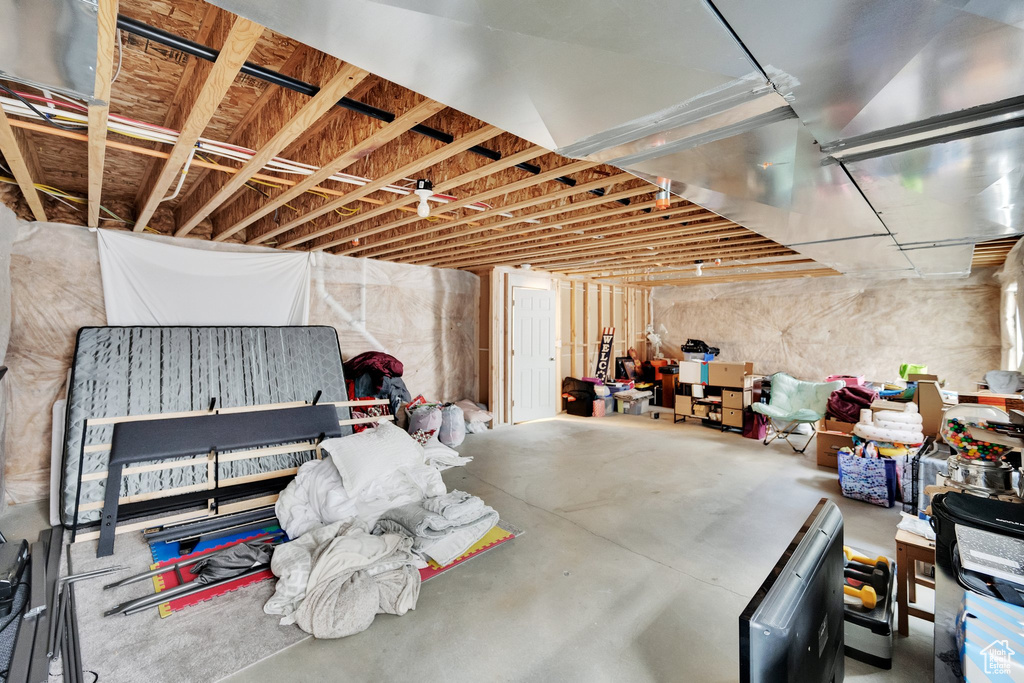 View of unfinished basement