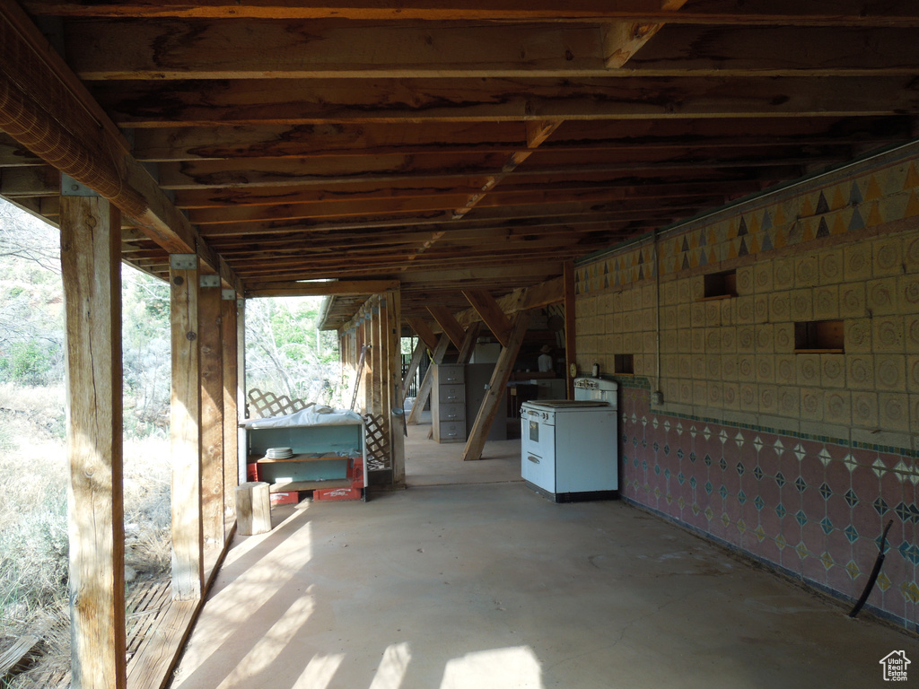 View of patio / terrace featuring heating unit